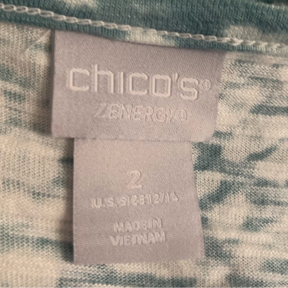 Chico's Green/Aqua Patterned T-Shirt - Picture 3 of 3